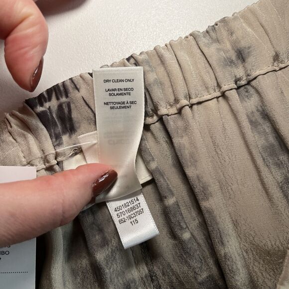 Womens CHICOS 1 Brown Black and Beige Tie Dye Fringed Skirt Pull On Sz Small NWT - Picture 4 of 9